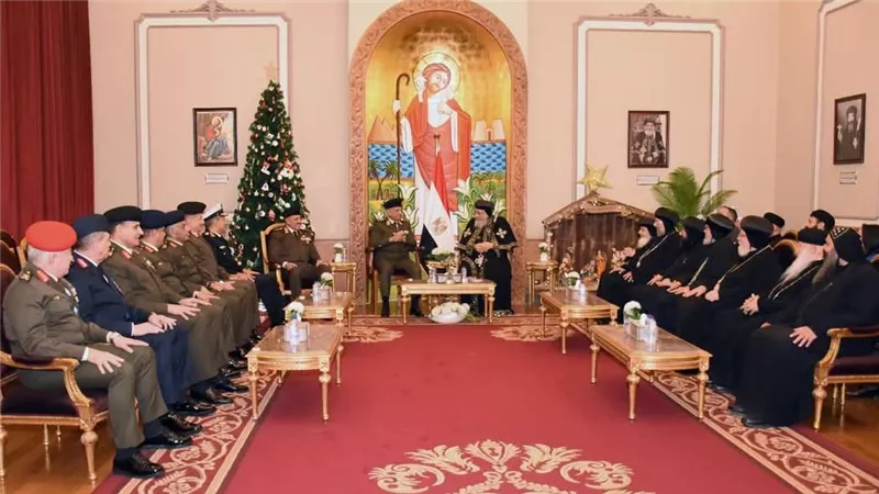 وزير الدفاع يهنئ البابا تواضروس الثانى بمناسبة عيد الميلاد المجيد 