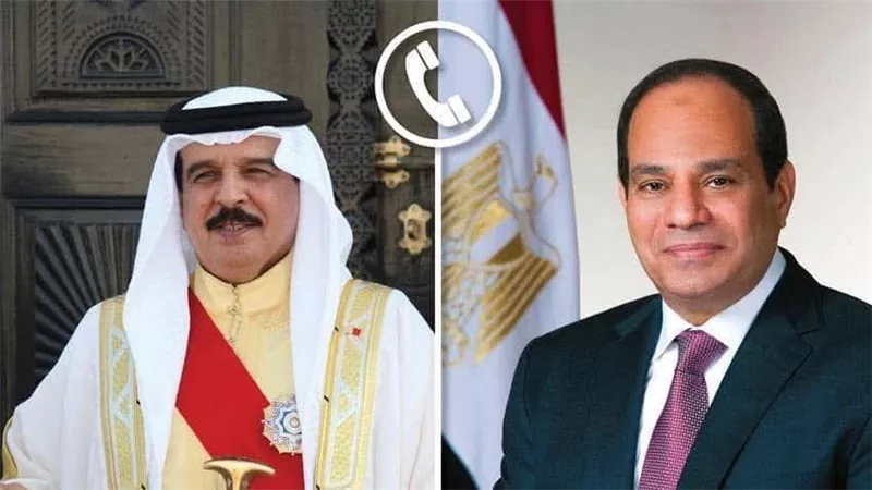 الرئيس السيسي يتلقى اتصالًا هاتفيًا من ملك البحرين للتهنئة بحلول عيد الفطر