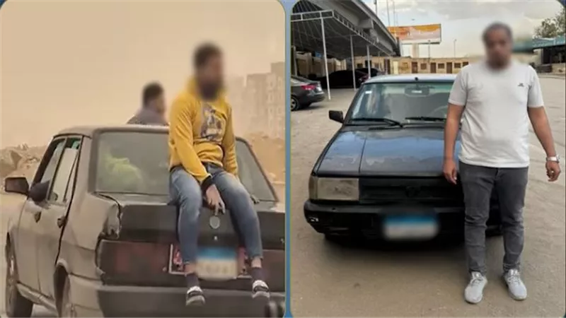عرض حياة المواطنين للخطر..ضبط سائق سمح لشخصين بالجلوس أعلى السيارة خلال سيره بمنطقة الشروق