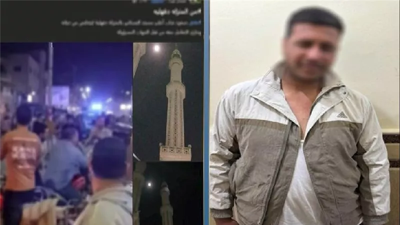 شاب يلقي الحجارة ويهدد بالانتحار.. الأمن يكشف تفاصيل واقعة اعتلاء مئذنة مسجد بالدقهلية
